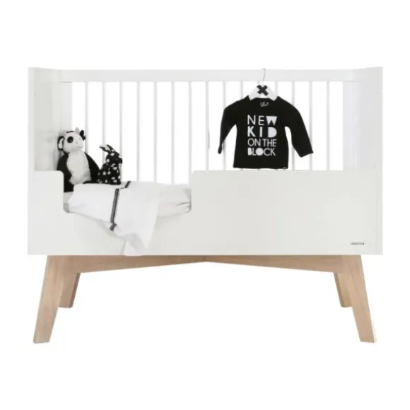Kidsmill Sixties Babybed Wit Mat / Naturel 70 x 140 cm