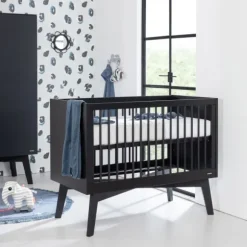 Kidsmill Sixties Babybed Zwart Mat 60 x 120 cm