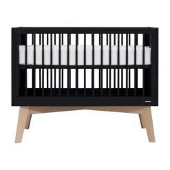 Kidsmill Sixties Babybed Zwart Mat / Naturel 60 x 120 cm