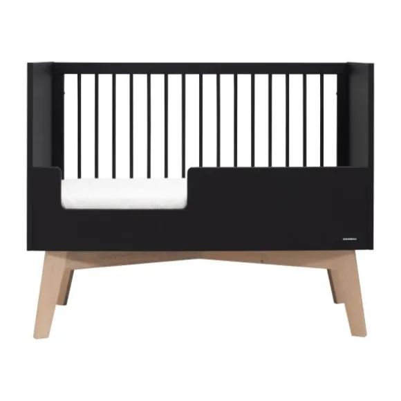 Kidsmill Sixties Babybed Zwart Mat / Naturel 60 x 120 cm