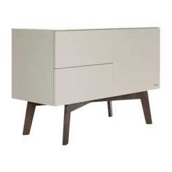 Kidsmill Sixties Babykamer Oatmeal / Walnoot | Commode + Kast 2-Deurs