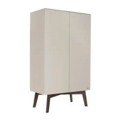 Kidsmill Sixties Babykamer Oatmeal / Walnoot | Commode + Kast 2-Deurs