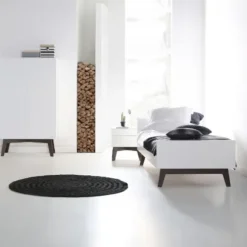 Kidsmill Sixties Bed Wit Mat / Walnoot 90 x 200 cm