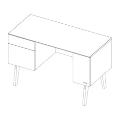 Kidsmill Sixties Bureau Wit Mat / Walnoot