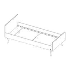 Kidsmill Sixties Kinderkamer Wit Mat / Naturel | Bed 90 x 200 + Bureau + Kast 2-Deurs