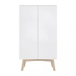 Kidsmill Sixties Kinderkamer Wit Mat / Naturel | Bed 90 x 200 + Bureau + Kast 2-Deurs