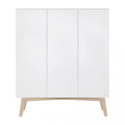 Kidsmill Sixties Kinderkamer Wit Mat / Naturel | Bed 90 x 200 + Bureau + Kast 2-Deurs