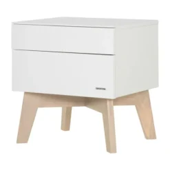Kidsmill Sixties Kinderkamer Wit Mat / Naturel | Bed 90 x 200 + Bureau + Kast 2-Deurs