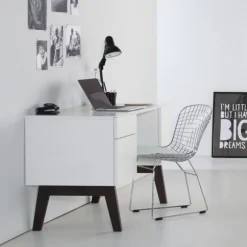 Kidsmill Sixties Kinderkamer Wit Mat / Walnoot | Bed 90 x 200 cm + Kast 2-Deurs