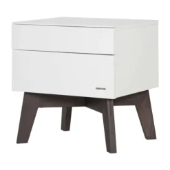 Kidsmill Sixties Kinderkamer Wit Mat / Walnoot | Bed 90 x 200 cm + Kast 2-Deurs