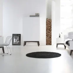 Kidsmill Sixties Kinderkamer Wit Mat / Walnoot | Bed 90 x 200 cm + Kast 2-Deurs