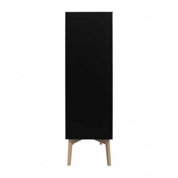 Kidsmill Sixties Kledingkast 3-deurs Zwart Mat / Naturel