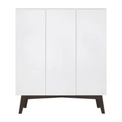Kidsmill Sixties Kledingkast 3-deurs Wit Mat / Walnoot