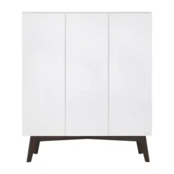 Kidsmill Sixties Kledingkast 3-deurs Wit Mat / Walnoot