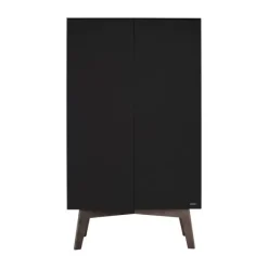 Kidsmill Sixties Kledingkast 2-Deurs Zwart Mat / Walnoot