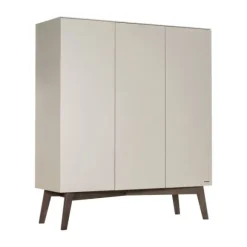 Kidsmill Sixties Kledingkast 3-deurs Oatmeal / Walnoot