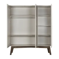 Kidsmill Sixties Kledingkast 3-deurs Oatmeal / Walnoot