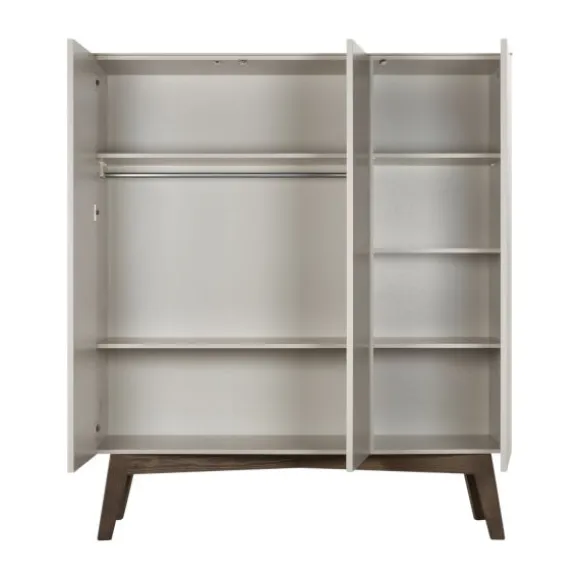 Kidsmill Sixties Kledingkast 3-deurs Oatmeal / Walnoot