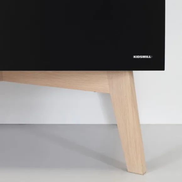 Kidsmill Sixties Kledingkast 2-Deurs Zwart Mat / Naturel