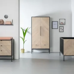 Kidsmill Vince Babybed Black / Oak 70 x 140 cm