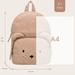 Kidzroom Rugzak - Pisa Comfort Friends - Teddy - Brown