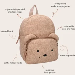 Kidzroom Rugzak - Pisa Comfort Friends - Teddy - Brown