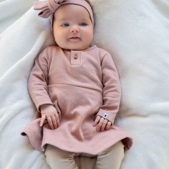 Klein Baby Jurk Rib - maat 50 - Fawn