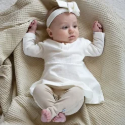 Klein Baby Jurk Rib - maat 50 - Natural White