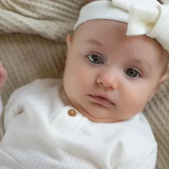 Klein Baby Jurk Rib - maat 50 - Natural White