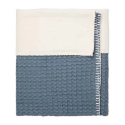 Koeka Amsterdam Wafel Wiegdeken - Maat 100 x 75 - Cotton Fleece - Bluestone