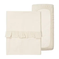 Koeka Faro Ruffle Set Wieg - Laken En Hoeslaken - Caffe