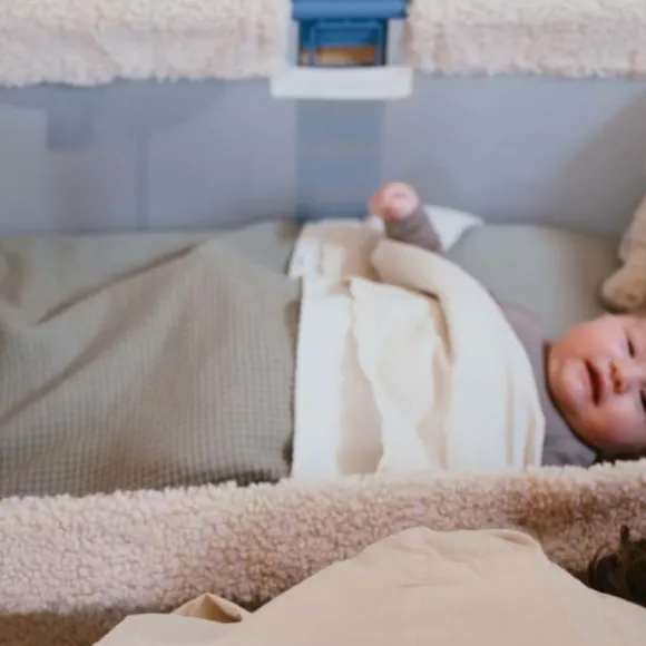 Koeka Malaga Wiegdeken - 100 x 75 - Cotton Fleece - Sage