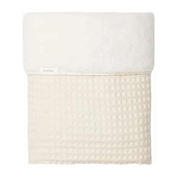 Koeka Oslo Teddy Eenpersoonsdeken - Wafel - Natural / Pebble