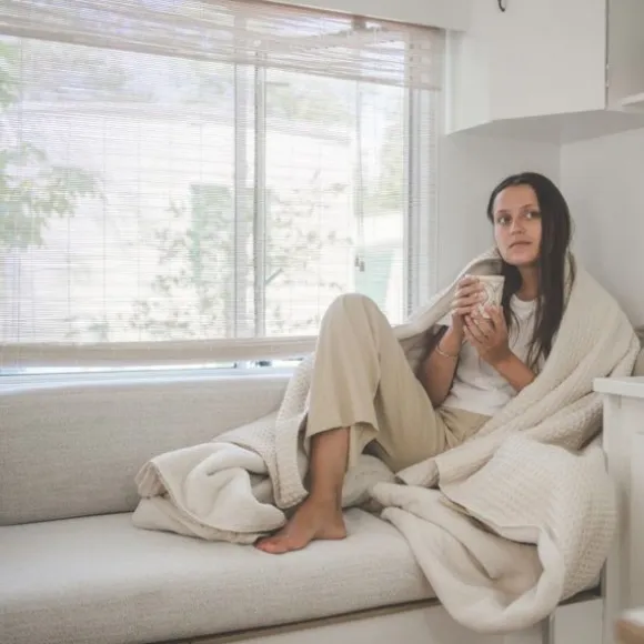 Koeka Oslo Teddy Eenpersoonsdeken - Wafel - Natural / Pebble