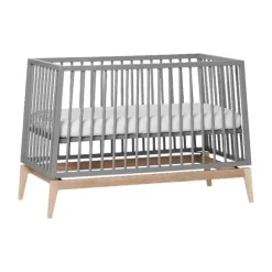 Leander Luna Babybed Grey / Oak 60 x 120 cm