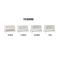 Leander Luna Babybed Grey / Oak 60 x 120 cm