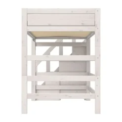 Life Time Hoogslaper Premium - White Wash - 177 cm - 120 cm - Met Trapkast