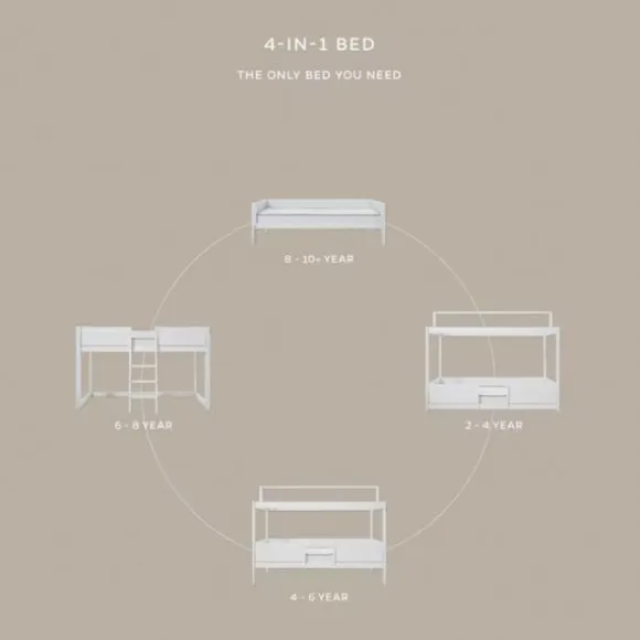 LIFETIME Kidsroom Hemelbed 4‑In‑1 – Premium Rolbodem