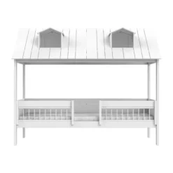 LIFETIME Kidsroom Huisbed Beach House 2‑In‑1 - Premium Rolbodem - Wit