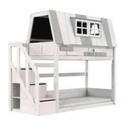 LIFETIME Kidsroom Stapelbed Met Trapkast - Premium Rolbodem