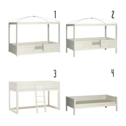 LIFETIME Kidsrooms 4 in 1 Bedcombinatie Wit Gelakt