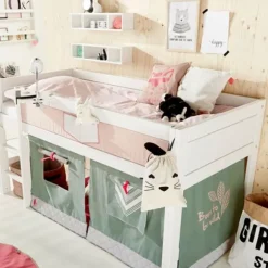 LIFETIME Kidsrooms Halfhoogslaper Luxe Rechte Trap Whitewash