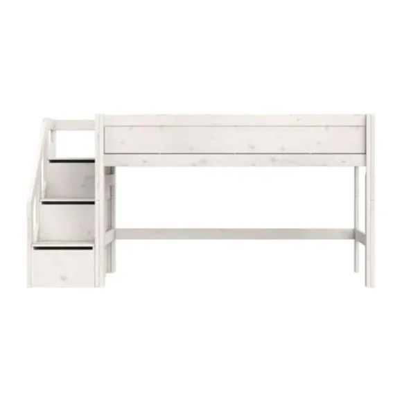 LIFETIME Kidsrooms Halfhoogslaper met Trapkast – 90x200 cm – Premium Rolbodem