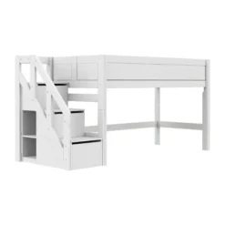LIFETIME Kidsrooms Halfhoogslaper met Trapkast – 90x200 cm – Premium Rolbodem