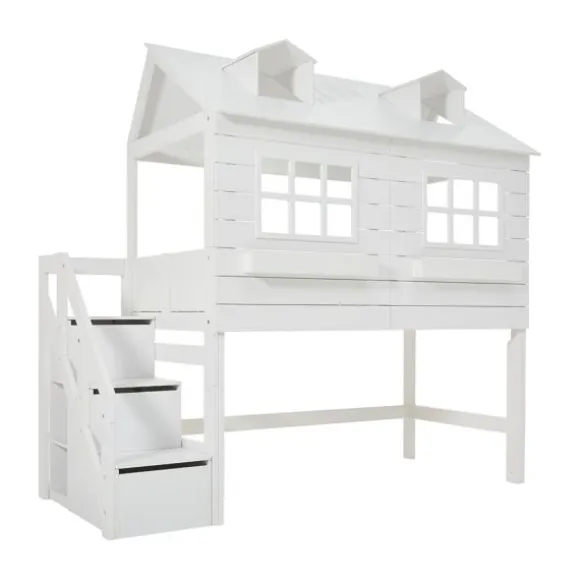 LIFETIME Kidsrooms Halfhoogslaper Lakehouse Luxe Wit Gelakt