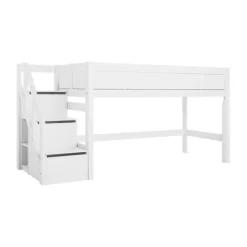 LIFETIME Kidsrooms Halfhoogslaper Met Trapkast Luxe Whitewash