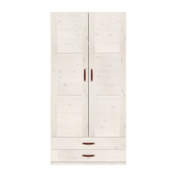 LIFETIME Kidsrooms Kledingkast 2-Deurs - 2 Laden - White Wash