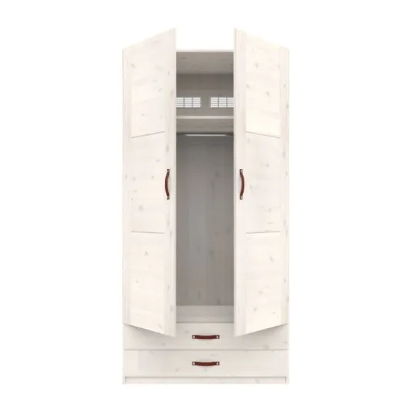 LIFETIME Kidsrooms Kledingkast 2-Deurs - 2 Laden - White Wash