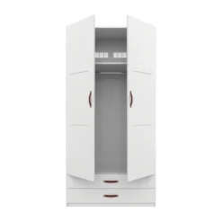 LIFETIME Kidsrooms Kledingkast 2-Deurs - 2 Laden - White Wash