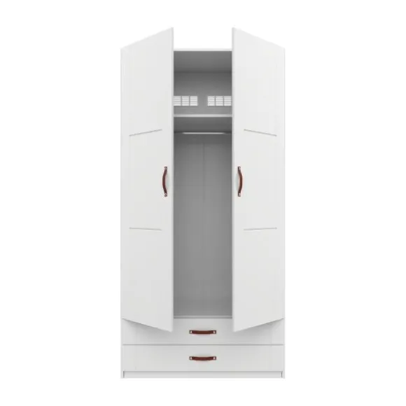 LIFETIME Kidsrooms Kledingkast 2-Deurs - 2 Laden - White Wash